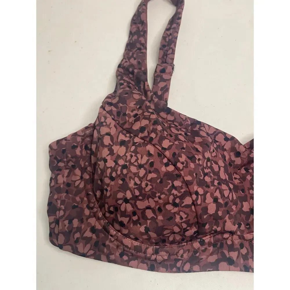 ATHLETA Bondi Bra Cup Bikini Wired Top In Camo Flora Decadent Chocolate 34B 34C‎